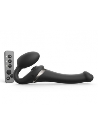 Черный безремневой страпон Multi Orgasm Size S с клиторальной стимуляцией - Strap-on-me - купить с доставкой в Старом Осколе