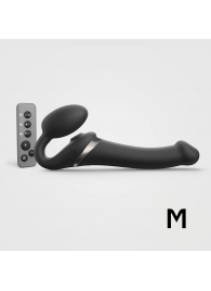 Черный безремневой страпон Multi Orgasm Size M с клиторальной стимуляцией - Strap-on-me - купить с доставкой в Старом Осколе