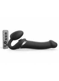 Черный безремневой страпон Multi Orgasm Size L с клиторальной стимуляцией - Strap-on-me - купить с доставкой в Старом Осколе