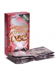 Презервативы Sagami Xtreme Strawberry c ароматом клубники - 10 шт. - Sagami - купить с доставкой в Старом Осколе