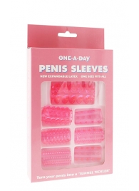 Набор из 7 розовых насадок на пенис ONE-A-DAY PENIS SLEEVES PINK - Seven Creations - в Старом Осколе купить с доставкой
