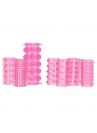 Набор из 7 розовых насадок на пенис ONE-A-DAY PENIS SLEEVES PINK - Seven Creations - в Старом Осколе купить с доставкой