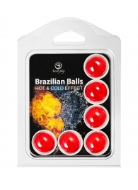 Набор из 6 шариков с массажным маслом Brazilian Balls с охлаждающим и разогревающим эффектом - Secret Play - купить с доставкой в Старом Осколе