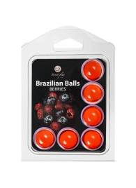 Набор из 6 шариков с массажным маслом Brazilian Balls с ароматом ягод - Secret Play - купить с доставкой в Старом Осколе