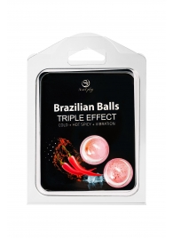 Набор из 2 шариков с массажным маслом Brazilian Balls с тройным эффектом - Secret Play - купить с доставкой в Старом Осколе