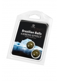 Набор из 2 шариков с массажным маслом Brazilian Balls с ледяным эффектом - Secret Play - купить с доставкой в Старом Осколе