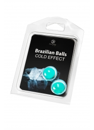 Набор из 2 шариков с массажным маслом Brazilian Balls с охлаждающим эффектом - Secret Play - купить с доставкой в Старом Осколе