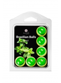 Набор из 6 шариков с массажным маслом Brazilian Balls с ароматом мяты - Secret Play - купить с доставкой в Старом Осколе