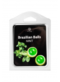 Набор из 2 шариков с массажным маслом Brazilian Balls с ароматом мяты - Secret Play - купить с доставкой в Старом Осколе