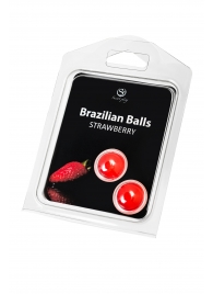 Набор из 2 шариков с массажным маслом Brazilian Balls с ароматом клубники - Secret Play - купить с доставкой в Старом Осколе