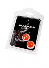 Набор из 2 шариков с массажным маслом Brazilian Balls с ароматом вишни - Secret Play - купить с доставкой в Старом Осколе