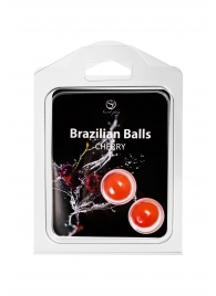 Набор из 2 шариков с массажным маслом Brazilian Balls с ароматом вишни - Secret Play - купить с доставкой в Старом Осколе