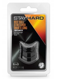 Черное эрекционное кольцо на мошонку Beef Ball Stretcher Snug X Long - Blush Novelties - в Старом Осколе купить с доставкой