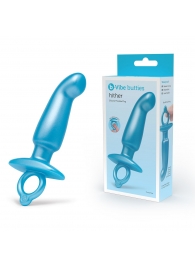 Голубая анальная пробка для массажа простаты Hither Silicone Prostate Plug - 14,3 см. - b-Vibe - в Старом Осколе купить с доставкой