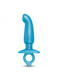 Голубая анальная пробка для массажа простаты Hither Silicone Prostate Plug - 14,3 см. - b-Vibe - в Старом Осколе купить с доставкой