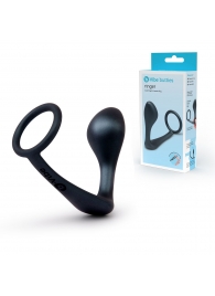Черное эрекционное кольцо со стимулятором простаты Ringer Cock Ring   Plug - b-Vibe - в Старом Осколе купить с доставкой