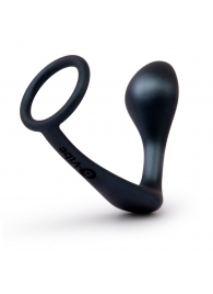 Черное эрекционное кольцо со стимулятором простаты Ringer Cock Ring   Plug - b-Vibe - в Старом Осколе купить с доставкой