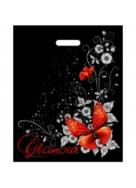 Черный пакет Glamour с вырубной ручкой (38х47 см) - Сима-Ленд - купить с доставкой в Старом Осколе