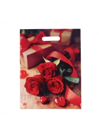 Пакет с принтом в виде роз (31х40 см) - Сима-Ленд - купить с доставкой в Старом Осколе