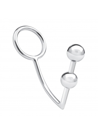 Кольцо на пенис с анальным стимулятором Two Bead Stainless Steel Anal Hook   Cock Ring - BlueLine - в Старом Осколе купить с доставкой