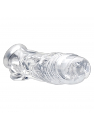 Прозрачная насадка для увеличения члена Realistic Clear Penis Enhancer and Ball Stretcher - 20,3 см. - XR Brands - в Старом Осколе купить с доставкой