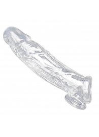 Прозрачная насадка для увеличения члена Realistic Clear Penis Enhancer and Ball Stretcher - 20,3 см. - XR Brands - в Старом Осколе купить с доставкой