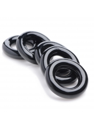 Комплект из 5 черных эрекционных колец для мошонки Ring Master Custom Ball Stretcher Kit - XR Brands - в Старом Осколе купить с доставкой