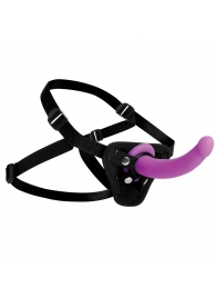 Лиловый поясной страпон Navigator Silicone G-Spot Dildo with Harness - 17,8 см. - XR Brands - купить с доставкой в Старом Осколе