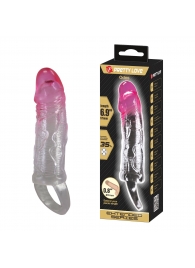 Прозрачная насадка-удлинитель с подхватом мошонки Odes - 17,5 см. - Baile - в Старом Осколе купить с доставкой