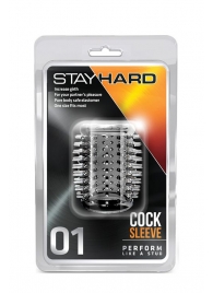 Прозрачная насадка с шипами STAY HARD COCK SLEEVE 01 CLEAR - Blush Novelties - в Старом Осколе купить с доставкой