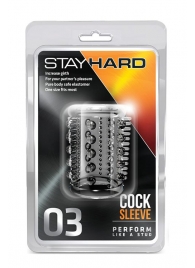 Прозрачная насадка с шипами и шишечками STAY HARD COCK SLEEVE 03 CLEAR - Blush Novelties - в Старом Осколе купить с доставкой