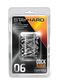 Прозрачная насадка с объёмными чёрточками STAY HARD COCK SLEEVE 06 CLEAR - Blush Novelties - в Старом Осколе купить с доставкой