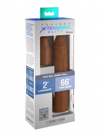 Коричневая насадка на член 2  Silicone X-tension - 20,3 см. - Pipedream - в Старом Осколе купить с доставкой