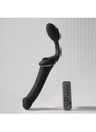 Черный безремневой вибрострапон Strap-On-Me Multi Orgasm Size XL - Strap-on-me - купить с доставкой в Старом Осколе