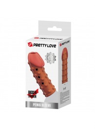 Телесная открытая насадка на пенис с бугорками - 19,8 см. - Baile - в Старом Осколе купить с доставкой