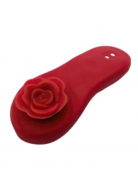 Красный вибратор в трусики Funtown Caleo с магнитным держателем-розой - Magic Motion