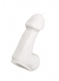 Белая свеча в форме пениса - 47 гр. - Pecado - купить с доставкой в Старом Осколе