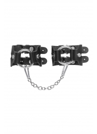 Черные кожаные наручники-браслеты из двух ремешков - Pecado - купить с доставкой в Старом Осколе
