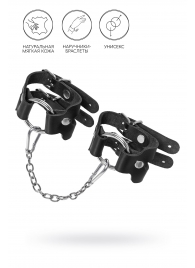 Черные кожаные наручники-браслеты из двух ремешков - Pecado - купить с доставкой в Старом Осколе