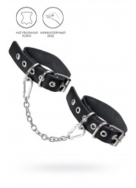 Черные оковы из одного ремешка с люверсами - Pecado - купить с доставкой в Старом Осколе