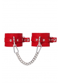 Красные мягкие кожаные оковы с люверсами - Pecado - купить с доставкой в Старом Осколе