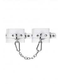 Белые мягкие кожаные наручники с люверсами - Pecado - купить с доставкой в Старом Осколе