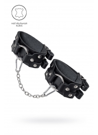 Черные кожаные оковы с двумя ремешками - Pecado - купить с доставкой в Старом Осколе