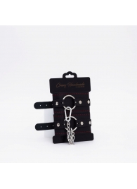 Черно-красные кожаные оковы - Crazy Handmade - купить с доставкой в Старом Осколе