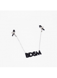 Зажимы на соски с кожаной подвеской BDSM - Crazy Handmade - купить с доставкой в Старом Осколе