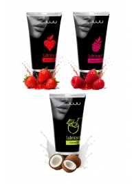 Набор из 3 съедобных лубрикантов JUJU (клубника, малина, кокос) - JuJu - купить с доставкой в Старом Осколе