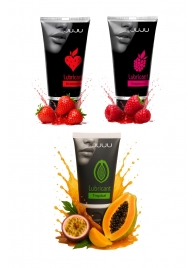 Набор из 3 съедобных лубрикантов JUJU (клубника, малина, тропические фрукты) - JuJu - купить с доставкой в Старом Осколе