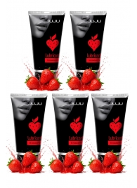 Набор из 5 съедобных лубрикантов JUJU со вкусом клубники - JuJu - купить с доставкой в Старом Осколе
