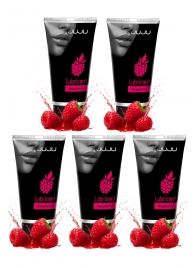 Набор из 5 съедобных лубрикантов JUJU со вкусом малины - JuJu - купить с доставкой в Старом Осколе