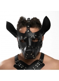 Черная кожаная маска «Собака» - Crazy Handmade - купить с доставкой в Старом Осколе